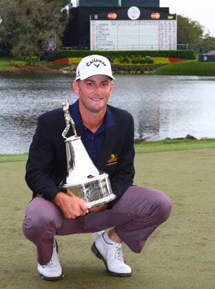 March 22 2015: Matt Every with the Championship trophy in the final round of the Arnold Palmer Invitational at the Bay Hill Club and Lodge in Orlando, Florida. GOLF: MAR 22 PGA Golf Herren - Arnold Palmer Invitational - Final Round Icon2881503220219 EDITORIAL USE ONLY