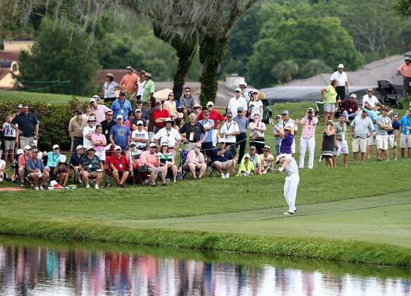March 22, 2015 - Orlando, Florida, United States - Zach Johnson hits on to the 18th green during the final round of the Arnold Palmer Invitational presented by MasterCard at Bay Hill Club & Lodge. Golf 2015 - Matt Every Wins Arnold Palmer Invitational - ZUMAw109