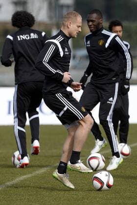 - BRUSSELS, BELGIUM: Belgium s Olivier Deschacht pictured during a training session of Belgian national soccer team Red Devils, Tuesday 24 March 2015, in Neerpede, Brussels. Belgium will play it s fourth and fifth game of the Euro 2016 qualification against Cyprus on 28 March in Belgium and against Israel on 31 March in Israel. DIRKxWAEM  x04592696x