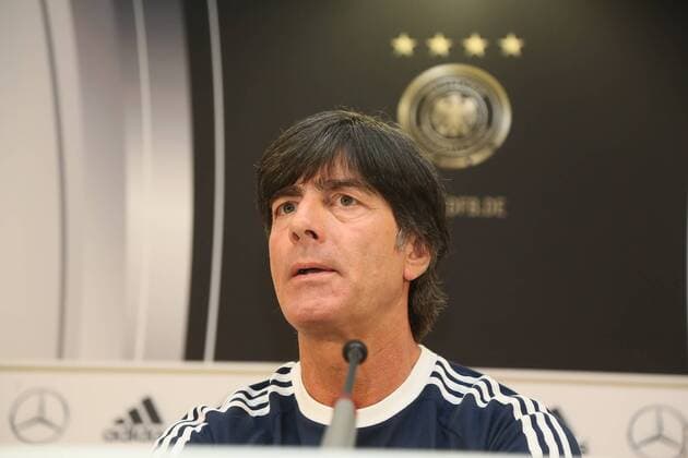 Bundestrainer Joachim Loew - Pressekonferenz der Deutschen Nationalmannschaft in Frankfurt