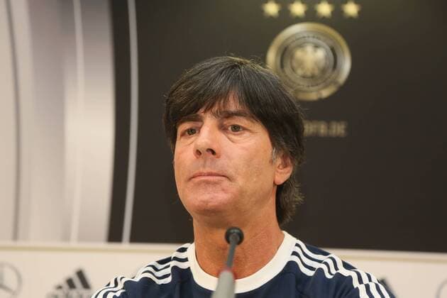 Bundestrainer Joachim Loew - Pressekonferenz der Deutschen Nationalmannschaft in Frankfurt