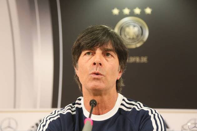 Bundestrainer Joachim Loew - Pressekonferenz der Deutschen Nationalmannschaft in Frankfurt