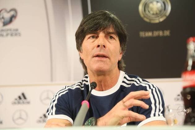 Bundestrainer Joachim Loew - Pressekonferenz der Deutschen Nationalmannschaft in Frankfurt
