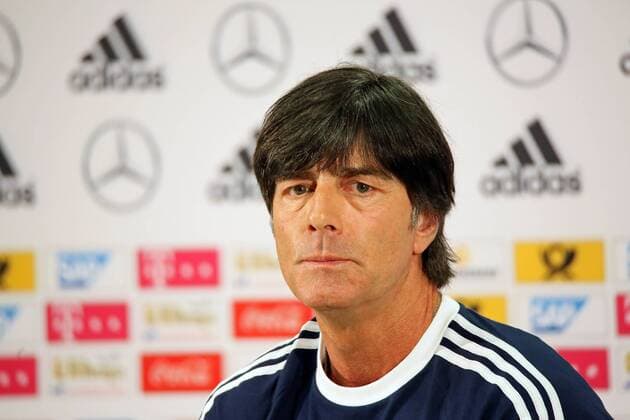 Bundestrainer Joachim Loew - Pressekonferenz der Deutschen Nationalmannschaft in Frankfurt