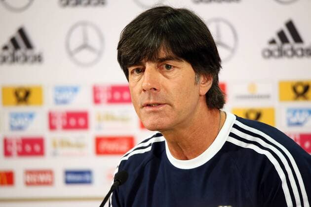 Bundestrainer Joachim Loew - Pressekonferenz der Deutschen Nationalmannschaft in Frankfurt