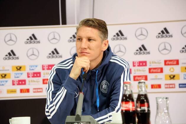 Bastian Schweinsteiger - Pressekonferenz der Deutschen Nationalmannschaft in Frankfurt