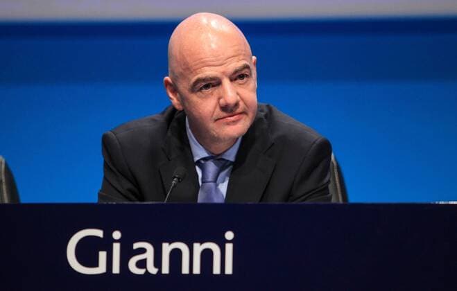 SOCCER - UEFA, ordinary congress VIENNA,AUSTRIA,24.MAR.15 - SOCCER - UEFA, ordinary congress, press conference PK Pressekonferenz Image shows general secretary Gianni Infantino (UEFA).