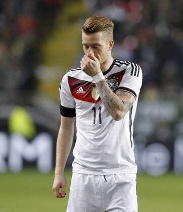 Germanys Marco Reus (Borussia Dortmund) disappointed after the 1:2 goal during the friendly match between Germany and Australia, Fritz-Walter-Stadion in Kaiserslautern on March 25., 2015. Länderspiel von Weltmeister Deutschland gegen Australien beim Testspiel in Hinblick auf die Qualifikation der Europameisterschaft 2016.