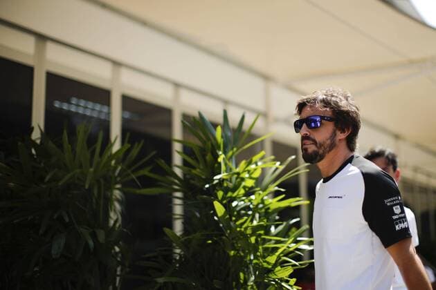 March 26, 2015 - Sepang, Malaysia - FERNANDO ALONSO of Spain and McLaren Honda is seen in the paddock during preparations to the 2015 Formula 1 Malaysia Grand Prix at Sepang International Circuit in Sepang, Malaysia. F1 2015 - Malaysia Grand Prix - Preparations - ZUMAg147