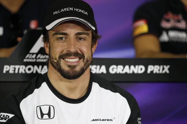 March 26, 2015 - Sepang, Malaysia - FERNANDO ALONSO of Spain and McLaren Honda smiles during the press conference PK Pressekonferenz of the 2015 Formula 1 Malaysia Grand Prix at Sepang International Circuit in Sepang, Malaysia. F1 2015 - Malaysia Grand Prix - Preparations - ZUMAg147