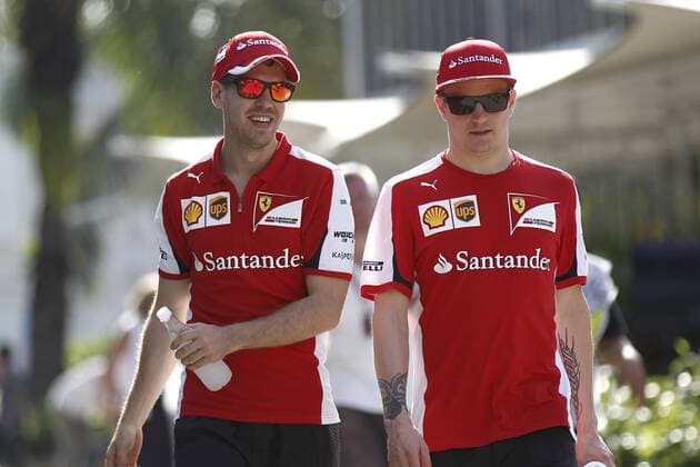 Motorsports: FIA Formula One World Championship WM Weltmeisterschaft 2015, Grand Prix of Malaysia, 5 Sebastian Vettel (GER, Scuderia Ferrari), 7 Kimi Raikkonen (FIN, Scuderia Ferrari), xHOCHxZWEIx