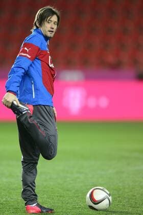 Tomas Rosicky, captain of Czech soccer national team Nationalteam practices during the training prior to the qualification match Czech Republic vs Latvia for the European Championships in Prague, Czech Republic, March 27, 2015. (CTKxPhoto MichalxKamaryt) CTKPhotoP201503270873901  kmt 5