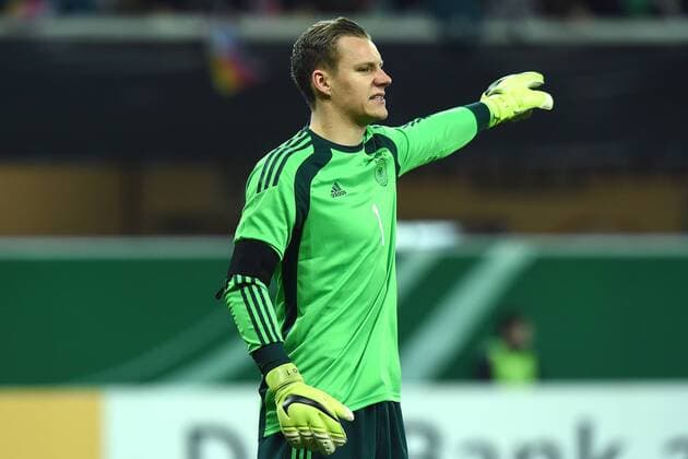 Fußball U21 U 21 Länderspiel Deutschland - Italien am 27.03.2015 in der Benteler-Arena in Paderborn Bernd Leno ( Deutschland )