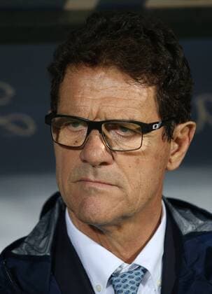 PODGORICA, MONTENEGRO. MARCH 27, 2015. Russian national football team head coach Fabio Capello looks on in a UEFA EURO EM Europameisterschaft Fussball 2016 qualifying football match against Montenegro at the Gradski Stadion. In the first minute of the game Igor Akinfeev was hit on the head by a flare thrown from the stands. The game was abandoned in the second half with a 0:0 score following the second incident. Stanislav Krasilnikov TASS  RE15FB3E