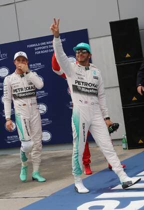 Lewis Hamilton; Mercedes Grand Prix, Platz 1 beim Qualifying, Platz 3, Nico Rosberg; Mercedes Grand Prix, formula 1 GP, Malaysia in Kuala Lumpur Sepang 28.03.2015 Photo:mspb Thomas Melzer Lewis Hamilton; Nico Rosberg; formula 1 GP, Malaysia