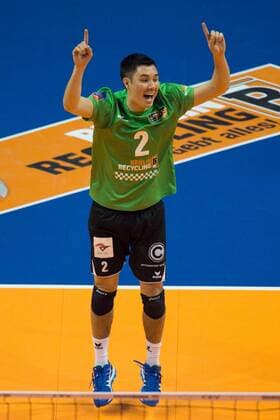 28.03.2015, Max Schmeling Halle, Berlin Volleyball, 2015 CEV Volleyball Champions League, Final Four, Halbfinale, BR Volleys (GER) vs. Zenit Kazan (RUS) Jubel Erik Shoji ( 2 Berlin) Libero