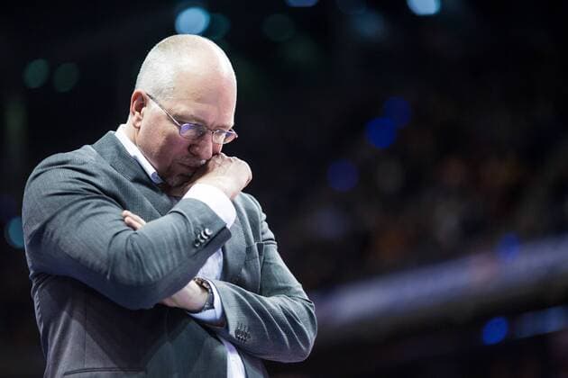 Berlin, Deutschland, 28.03.2015: Volleyball CEV Champions League Final 4 2015 - Halbfinale 1 BR Volleys - Zenit Kazan. Trainer Mark Lebedew (BR Volleys)