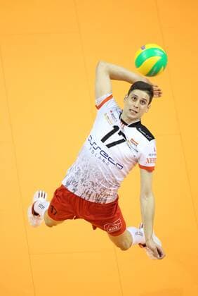 Berlin, Deutschland, 28.03.2015: Volleyball CEV Champions League Final 4 2015 - Halbfinale 2 PGE Skra Belchatow - Asseco Resovia Rzeszow. Nikolay Penchev (Rzeszow 17)