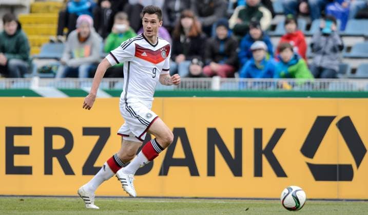 27. Maerz 2015: Jena, Fussball U20 Testspiel: Deutschland - Polen: Deutschlands Tim Kleindienst.
