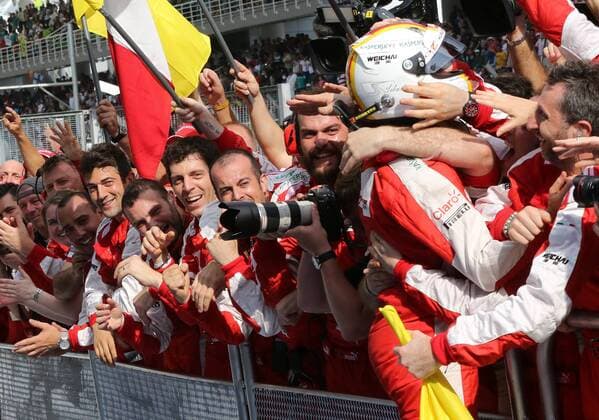 Sebastian Vettel, Scuderia Ferrar Sieger, formula 1 GP, Malaysia in Kuala Lumpur Sepang 29.03.2015 Photo:mspb Thomas Melzer Sebastian Vettel Sieger, formula 1 GP, Malaysia
