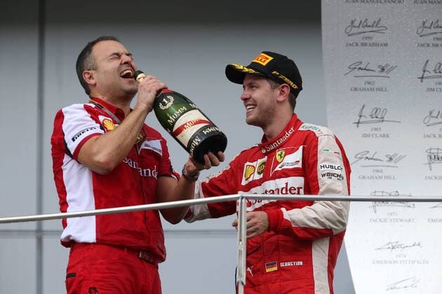 29.03.2015- Race, 1st position Sebastian Vettel (GER) Scuderia Ferrari SF15-T Malaysian Grand Prix, Sepang 26 - 29 March 2015 