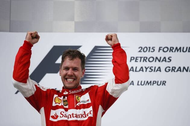 FORMULA 1 PETRONAS MALAYSIA GRAND PRIX , 26. - 29.03.2015 Sebastian Vettel (GER 5), Scuderia Ferrari freut sich über seinen ersten Sieg mit Ferrari - Hasan Bratic