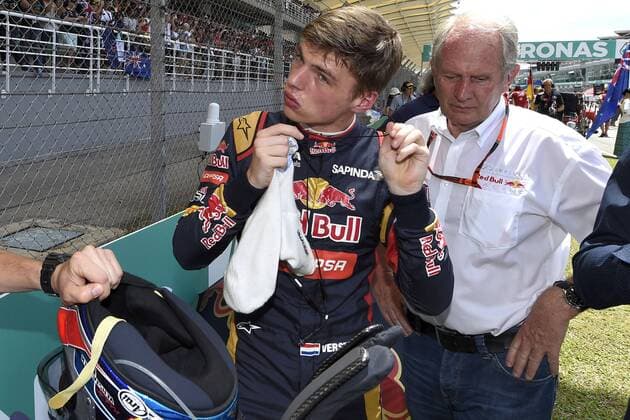 Motorsports: FIA Formula One World Championship WM Weltmeisterschaft 2015, Grand Prix of Malaysia, 33 Max Verstappen (NLD, Scuderia Toro Rosso), Dr. Helmut Marko (AUT, Infiniti Red Bull Racing), xHOCHxZWEIx