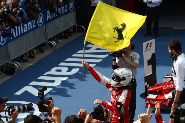 29.03.2015- Race, Sebastian Vettel (GER) Scuderia Ferrari SF15-T race winner Malaysian Grand Prix, Sepang 26 - 29 March 2015 