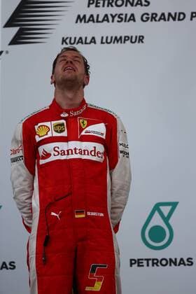 29.03.2015- Race, Sebastian Vettel (GER) Scuderia Ferrari SF15-T race winner Malaysian Grand Prix, Sepang 26 - 29 March 2015 