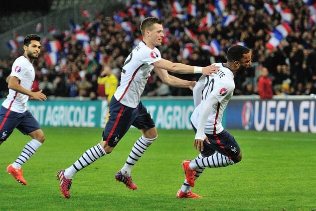Jubel Alexandre Lacazette (france) FOOTBALL : France vs Danmark - 29 03 2015 FredericChambert 