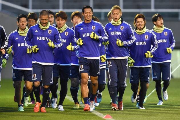 Japan team group Mannschaftsbild Totale (JPN), MARCH 29, 2015 - Football Soccer : Japan training session at Nishigaoka Soccer Stadium in Tokyo, Japan. Noxthirdxpartyxsales  (dlra004098)