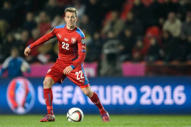 28. Maerz 2015: Prag, Fussball EM-Qualifikation Tschechien - Lettland: Tschechiens Vladimir Darida.