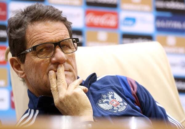 MOSCOW REGION, RUSSIA. MARCH 30, 2015. The head coach of the Russian national football team, Fabio Capello gives a press conference PK Pressekonferenz ahead of an International Friendly LÃ¤nderspiel between the national teams of Russia and Kazakhstan. Artyom Korotayev TASS  RE15FEB3