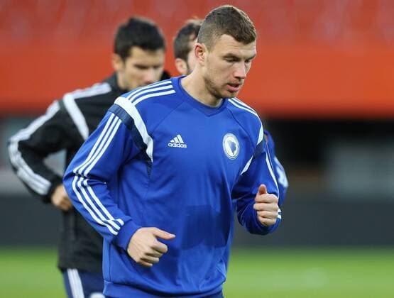 SOCCER - AUT vs BIH, friendly match VIENNA,AUSTRIA,30.MAR.15 - SOCCER - OEFB international match Länderspiel Austria vs Bosnia-Herzegovina, friendly match, preview, final training team BIH. Image shows Edin Dzeko (BIH). GEPAxpictures xChristianxOrt 