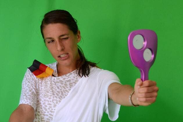March 29, 2015 - Key Biscayne, Florida, U.S - ANDREA PETKOVIC of Germany poses for a photograph at the Miami Open tennis tournament in Key Biscayne Florida on Sunday March 29 2015. Tennis 2015 - Miami Open - Day 7 - ZUMAl132