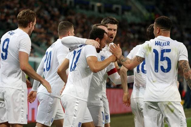 Turin, Italy - England Andros Townsend celebration after the equalising goal (1-1) xPaoloxNuccix  ActionPlus11609755