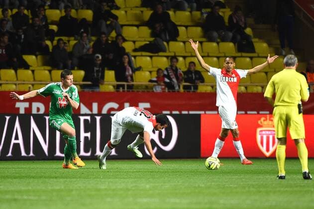 Franck TABANOU (asse) - FABINHO (mon) FOOTBALL : Monaco vs Saint Etienne - Ligue 1 - 03 04 2015 FEP Panoramic 