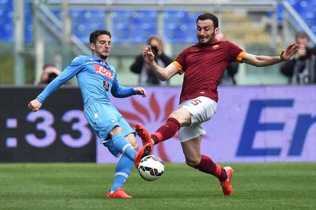 Dries Mertens Napoli, Vasilis Torosidis Roma Roma 04-04-2015 Stadio Olimpico, Football Calcio Serie A AS Rom vs SSC Neapel andreaxstaccioli