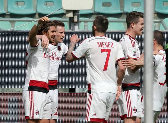 04.04.2015. Palermo, Italy. Serie A 2014 2015 Football. US Palermo versus AC Milan. Alessio Cerci Milan celebrates after his goal for 0-1 xPaoloxNucci Actionplusx  ActionPlus11610535