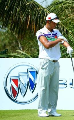 HAIKOU, CHINA - APRIL 04: (CHINA OUT) Cao Yi of China plays a shot during the third round of China Tour - PGA Golf Herren Tour China Series Buick Open at Sandbelt Trails Golf Course on April 4, 2015 in Haikou, Hainan province of China.  CFP465537833 
