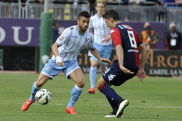 Felipe Anderson Lazio , Danilo Avelar Cagliari - Cagliari, 04-04-2015 - Serie A 2014 2015 - Cagliari Calcio - Lazio Roma 1-3 -