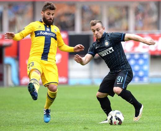 IPP20150404 Football - soccer: Serie A, Inter Mailand - FC Parma, Antonio Nocerino, Xherdan Shaqiri xHOCHxZWEIx xItalyxPhotoxPressx 