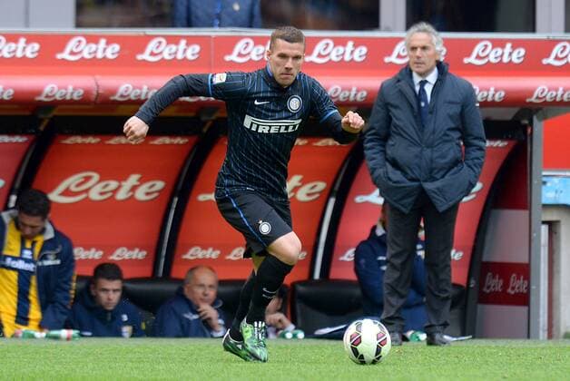 IPP20150404 Football - soccer: Serie A, Inter Mailand - FC Parma, Lukas Podolski, Roberto Donadoni xHOCHxZWEIx xItalyxPhotoxPressx 