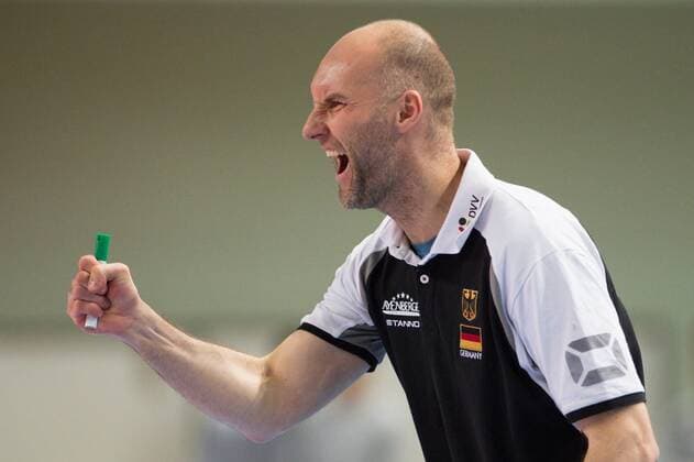 05.04.2015, Sakarya Spor Salonu, Sakarya Volleyball, 2015 CEV U19 Volleyball European Championship EM Europameisterschaft Europameisterschaft, Deutschland vs. Bulgarien Jubel Matus Kalny (Trainer Coach GER)