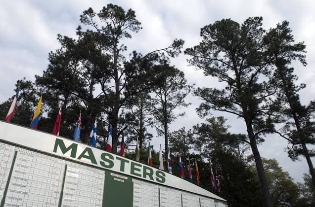 The main scoreboard is seen during a practice round prior to the 2015 Masters Tournament at Augusta, National in Augusta, Georgia on April 6, 2015.  AUG20150406305 KEVINxDIETSCH