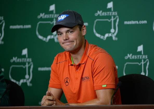 Martin Kaymer speaks to the media prior to the 2015 Masters Tournament at Augusta, National in Augusta, Georgia on April 6, 2015.  AUG20150406337 KEVINxDIETSCH