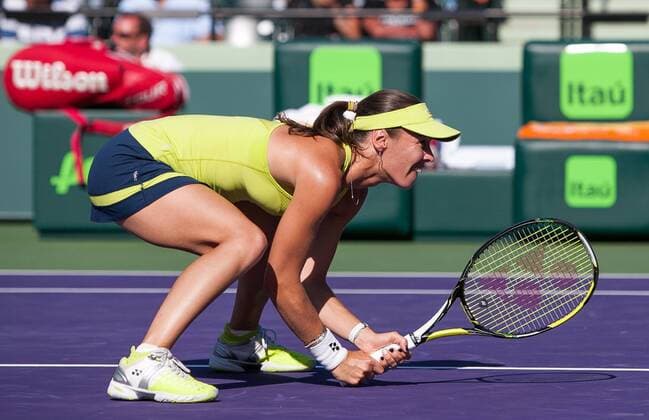 Key Biscayne, FL - April 5, 2015: Martina Hingis (SUI) in action for the Women s Doubles Championship at the 2015 Miami Open in Key Biscayne, Florida. TENNIS: APR 05 Miami Open Icon150405193 EDITORIAL USE ONLY