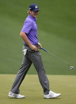 April 7, 2015 - Augusta, GA, USA - Golfer Brandt Snedeker walks across the 10th green smiling following a shot during practice on Tuesday, April 7, 2015 at Augusta National Golf Club in Augusta, Ga. Snedeker was practicing with golfers Rickie Fowler, Phil Mickelson and Dustin Johnson. Masters practice - ZUMAm67_