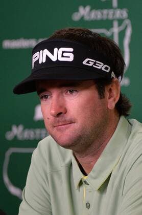 Bubba Watson speaks to the media prior to the 2015 Masters Tournament at Augusta, National in Augusta, Georgia on April 7, 2015.  AUG20150407314 KEVINxDIETSCH