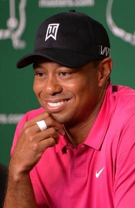 Tiger Woods speaks to the media during a press conference PK Pressekonferenz prior to the 2015 Masters Tournament at Augusta, National in Augusta, Georgia on April 7, 2015.  AUG20150407319 KEVINxDIETSCH